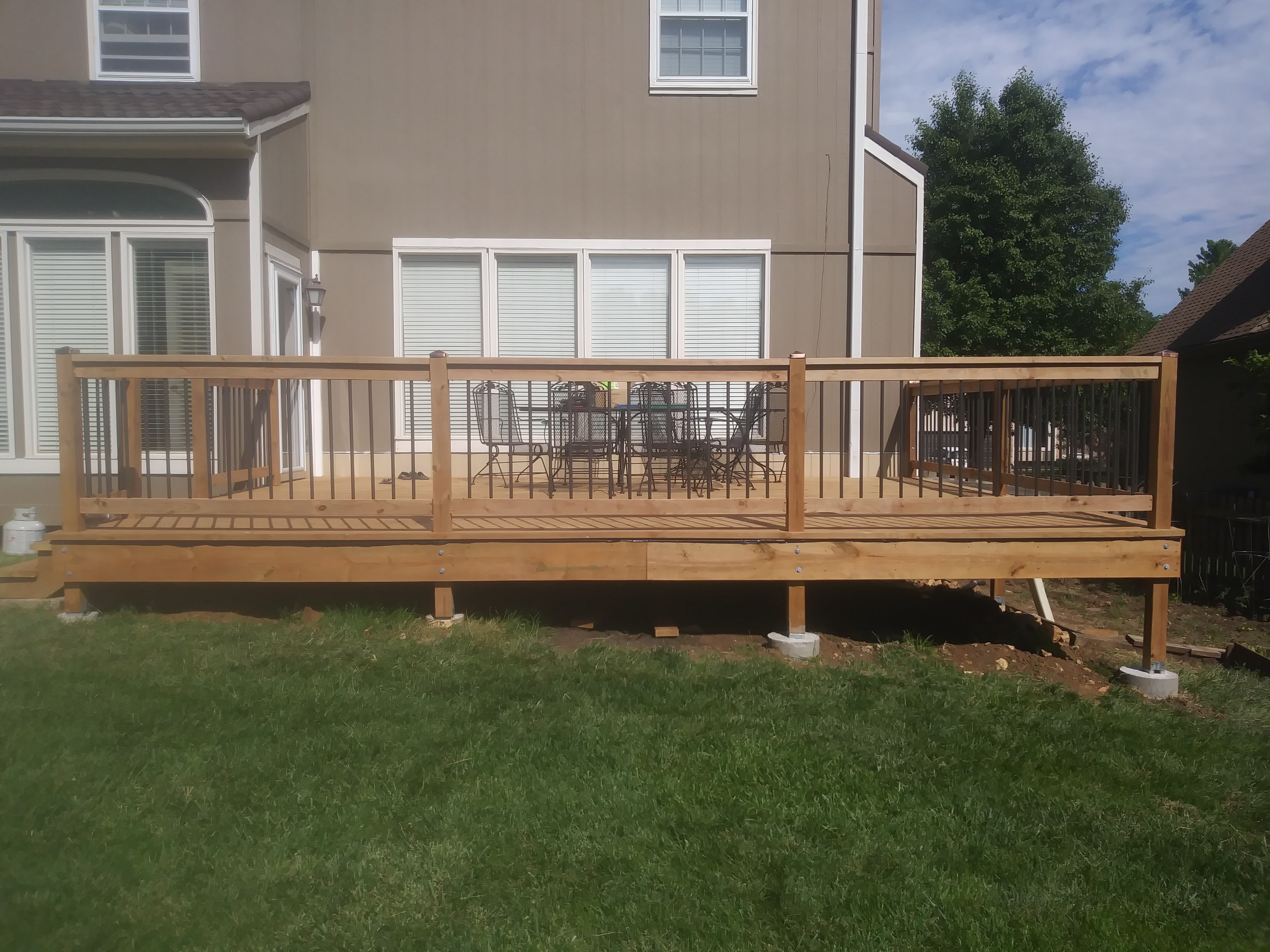 Restored wood deck